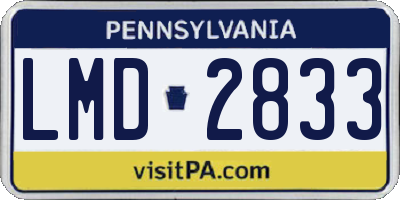 PA license plate LMD2833