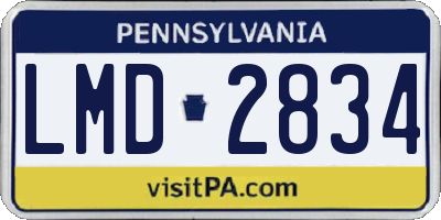 PA license plate LMD2834