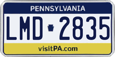 PA license plate LMD2835