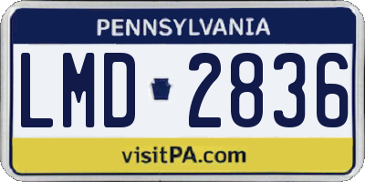 PA license plate LMD2836
