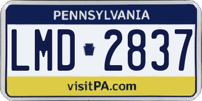 PA license plate LMD2837