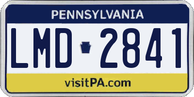 PA license plate LMD2841