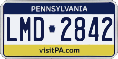 PA license plate LMD2842