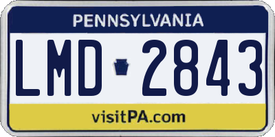 PA license plate LMD2843
