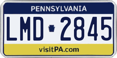 PA license plate LMD2845