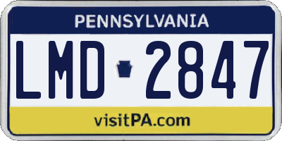 PA license plate LMD2847