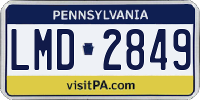 PA license plate LMD2849