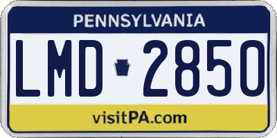PA license plate LMD2850