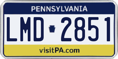 PA license plate LMD2851