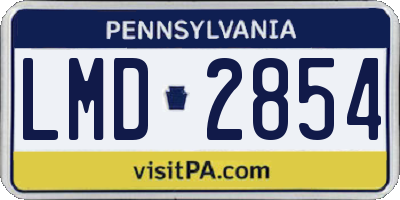 PA license plate LMD2854