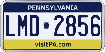 PA license plate LMD2856