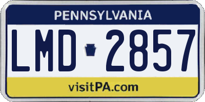 PA license plate LMD2857