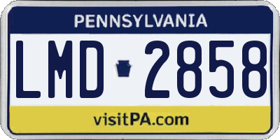 PA license plate LMD2858