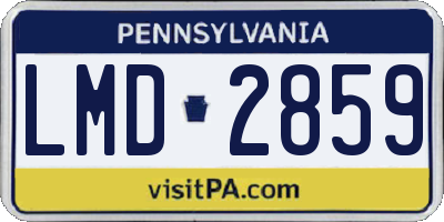 PA license plate LMD2859