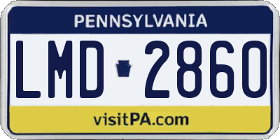 PA license plate LMD2860