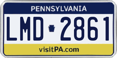 PA license plate LMD2861