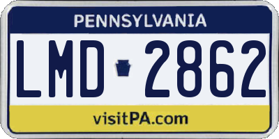 PA license plate LMD2862