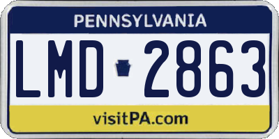 PA license plate LMD2863