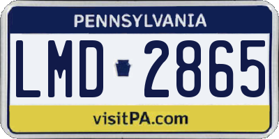 PA license plate LMD2865