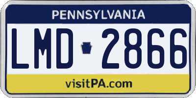 PA license plate LMD2866