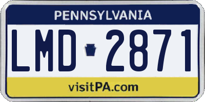 PA license plate LMD2871