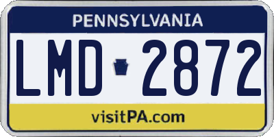 PA license plate LMD2872