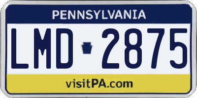 PA license plate LMD2875