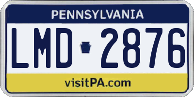 PA license plate LMD2876