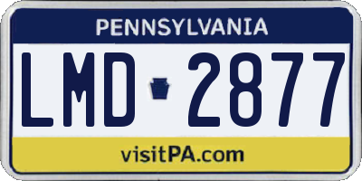 PA license plate LMD2877