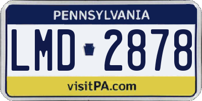 PA license plate LMD2878