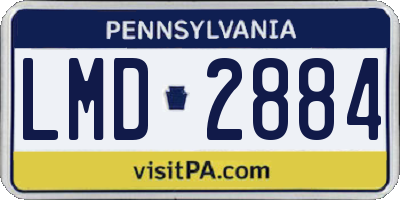 PA license plate LMD2884