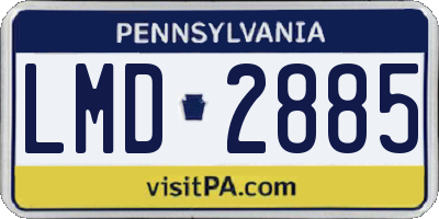 PA license plate LMD2885