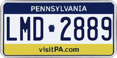 PA license plate LMD2889