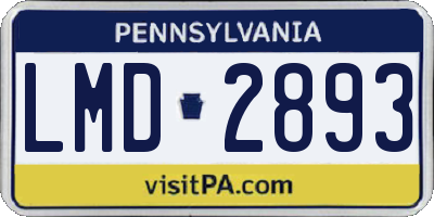 PA license plate LMD2893