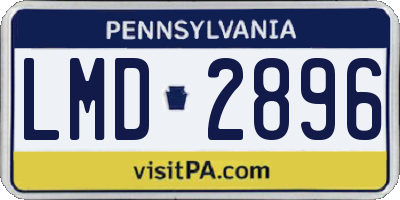 PA license plate LMD2896
