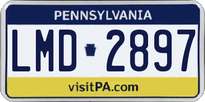 PA license plate LMD2897
