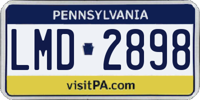 PA license plate LMD2898