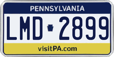 PA license plate LMD2899