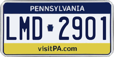 PA license plate LMD2901