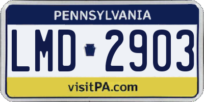 PA license plate LMD2903