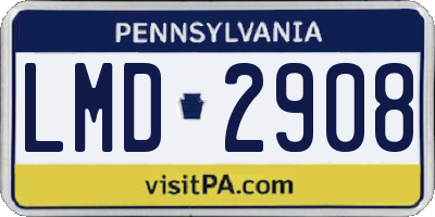 PA license plate LMD2908