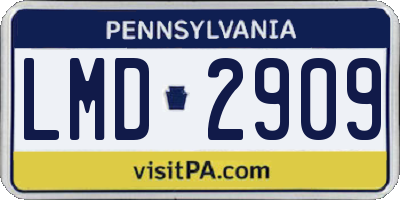 PA license plate LMD2909