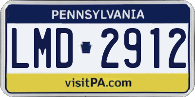 PA license plate LMD2912