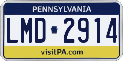 PA license plate LMD2914