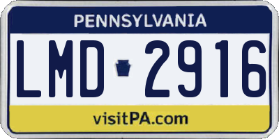 PA license plate LMD2916