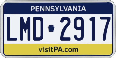 PA license plate LMD2917