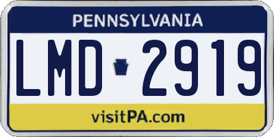 PA license plate LMD2919
