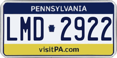 PA license plate LMD2922