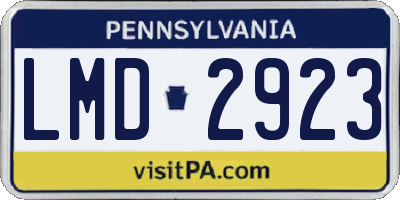PA license plate LMD2923