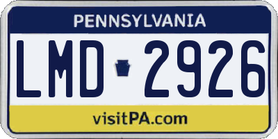 PA license plate LMD2926